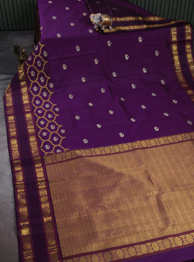 Purple Kanchipuram Silk Saree