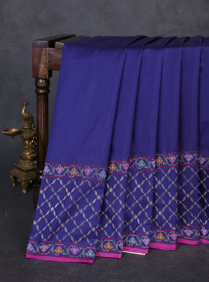 Navy Blue Banarasi Silk Saree