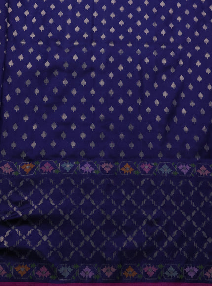 Navy Blue Banarasi Silk Saree
