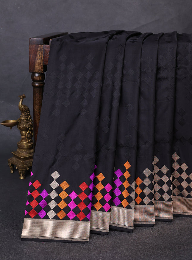 Black Banarasi Silk Saree