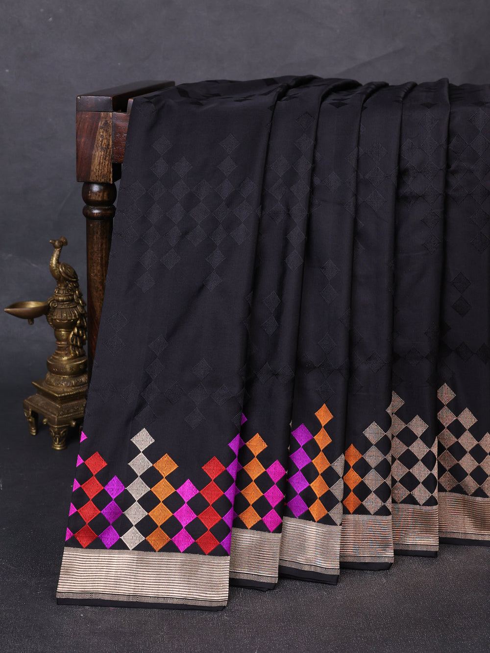 Black Banarasi Silk Saree