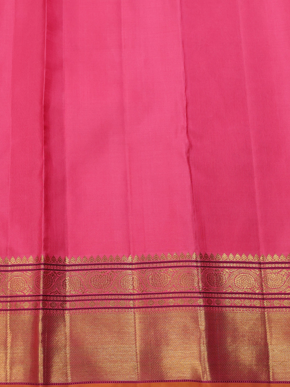 Navy Blue - Peach Pure Kanchipuram Silk Saree