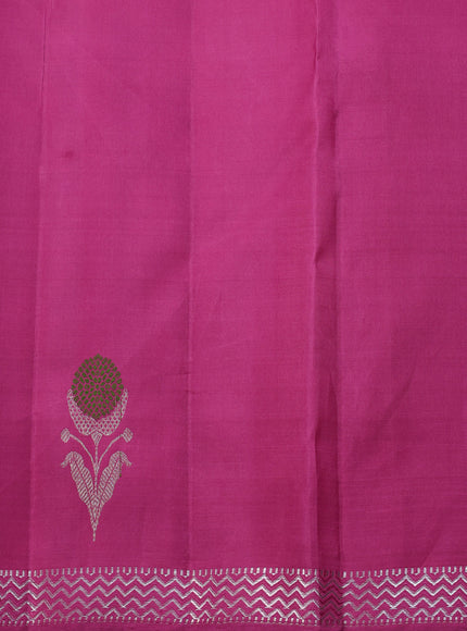 Grey - Magenta Pure Kanchipuram Silk Saree