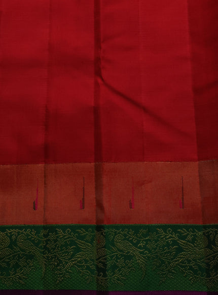 Yellow - Red Pure Kanchipuram Silk Saree