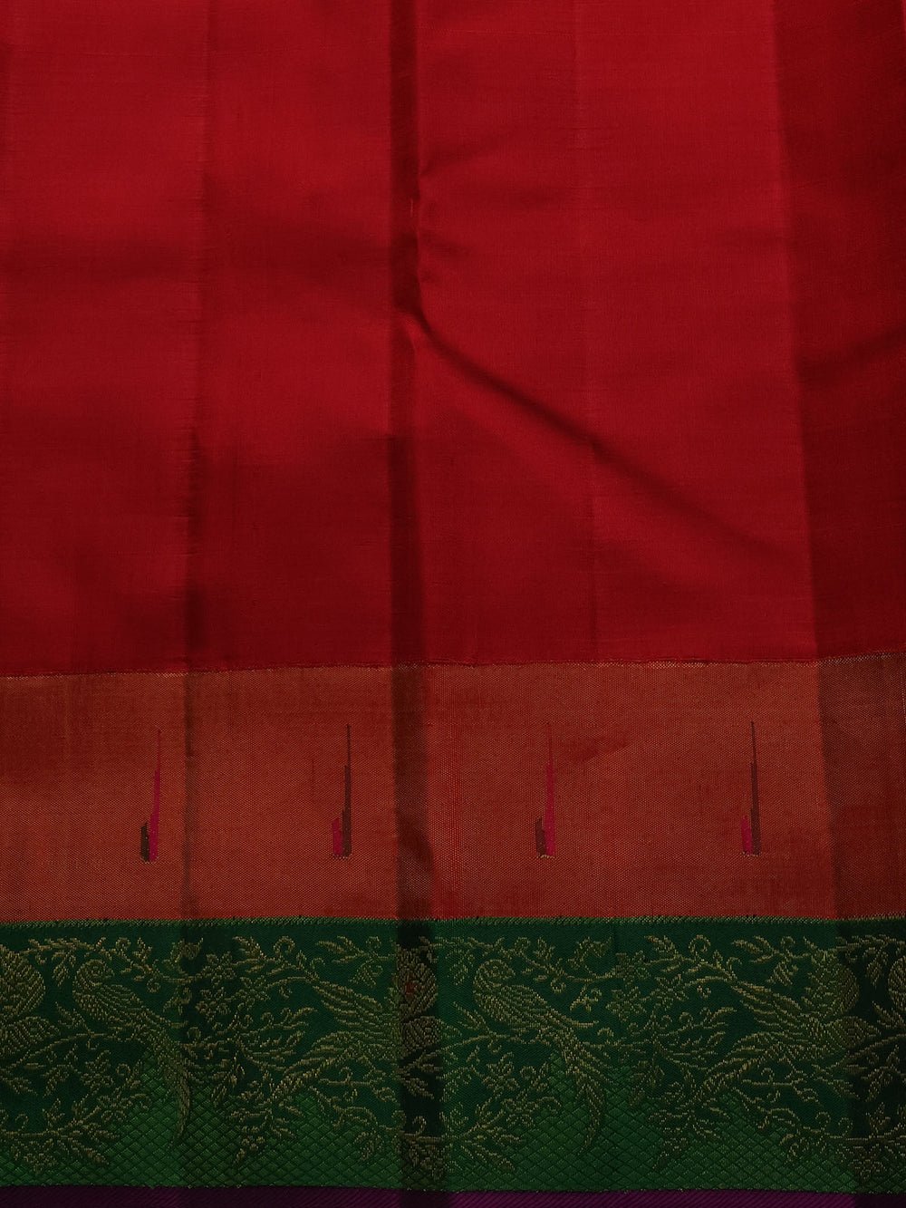 Yellow - Red Pure Kanchipuram Silk Saree