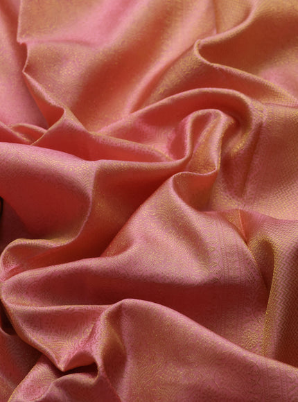 Light Pink - Beige Pure Kanchipuram Silk Saree