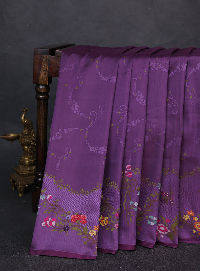 Purple Banarasi Silk Saree