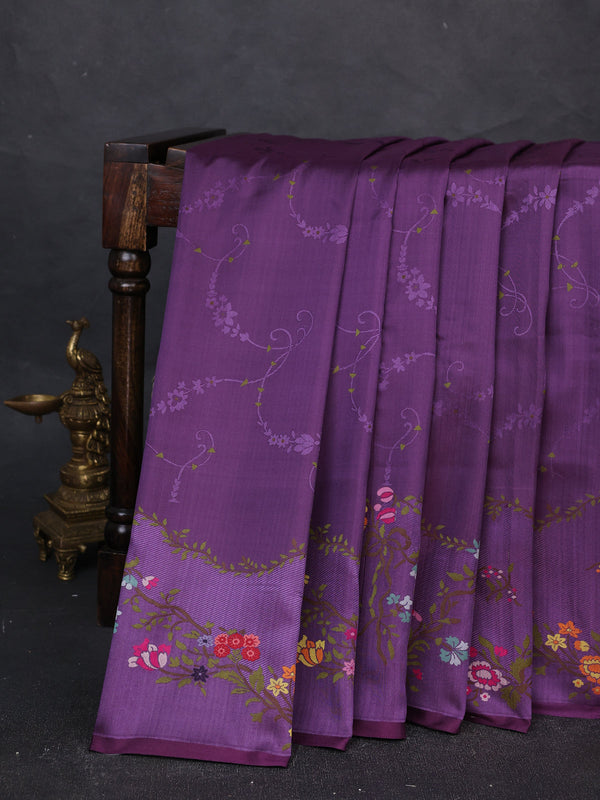 Purple Banarasi Silk Saree
