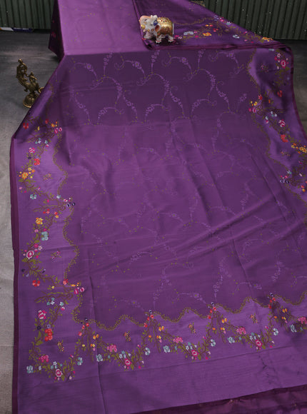 Purple Banarasi Silk Saree