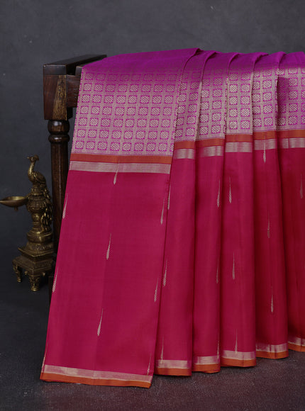 Red - Purple Pure Kanchipuram Silk Saree