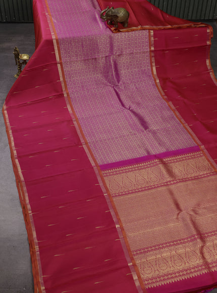 Red - Purple Pure Kanchipuram Silk Saree