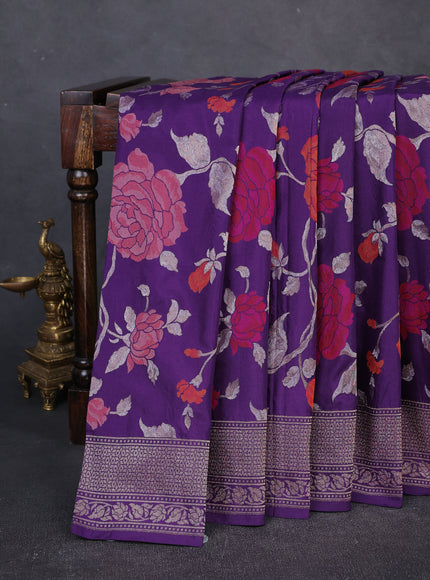 Purple Banarasi Silk Saree