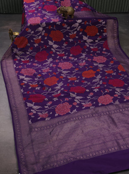 Purple Banarasi Silk Saree