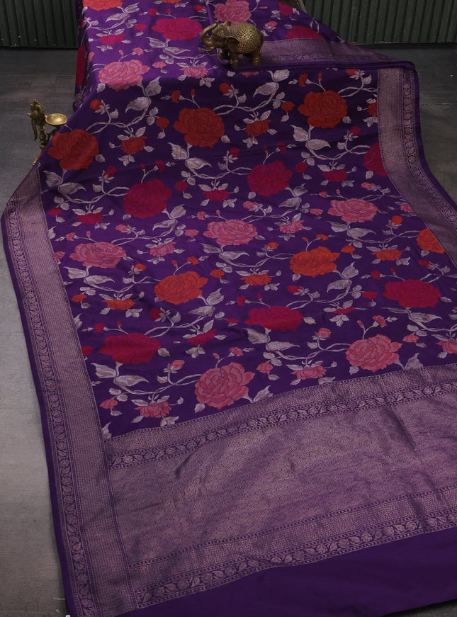 Purple Banarasi Silk Saree