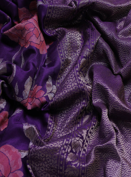 Purple Banarasi Silk Saree