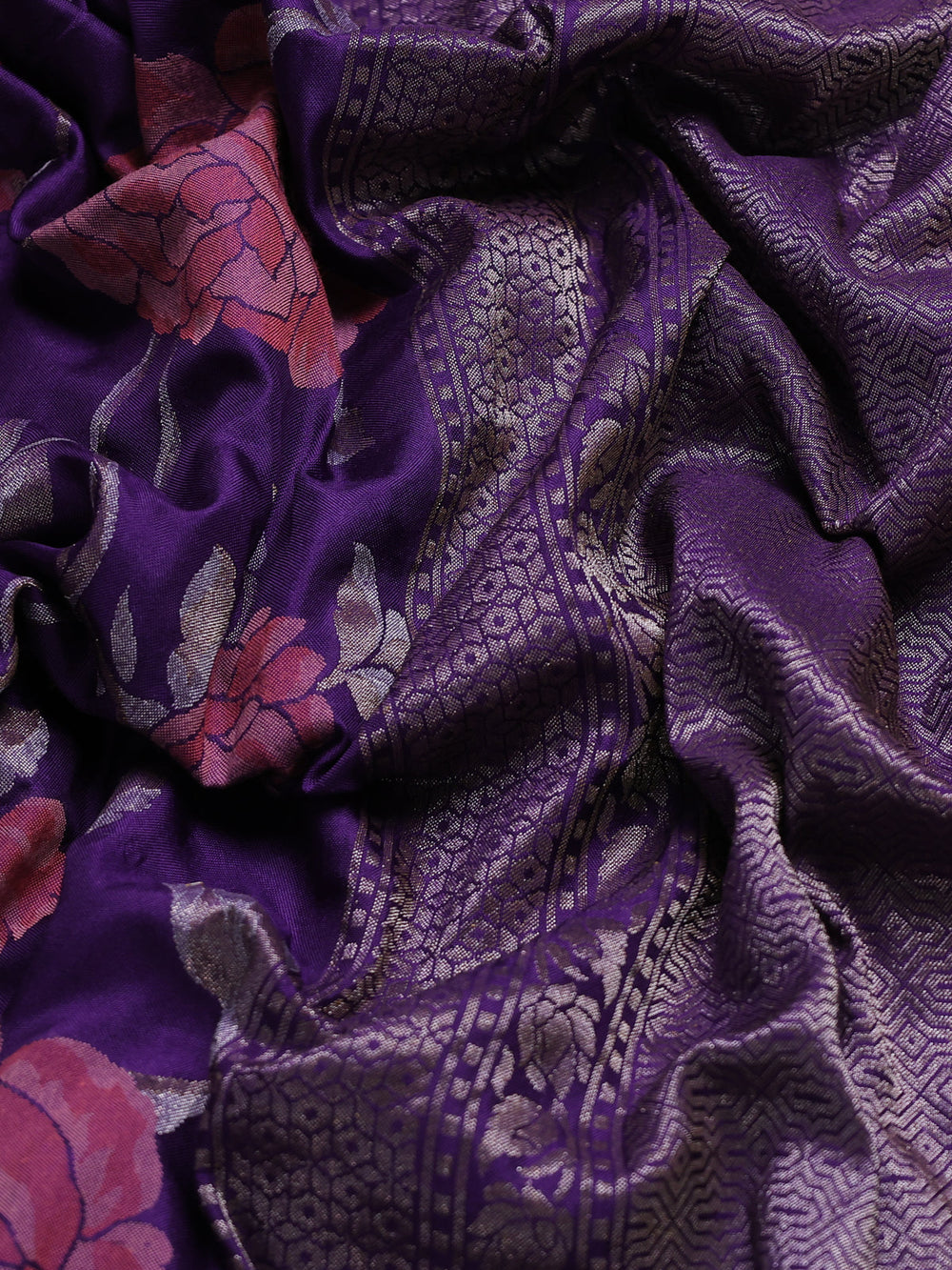 Purple Banarasi Silk Saree