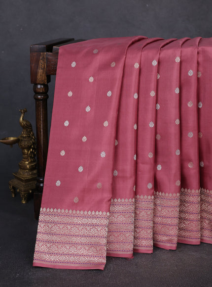 Rosy Brown Banarasi Silk Saree