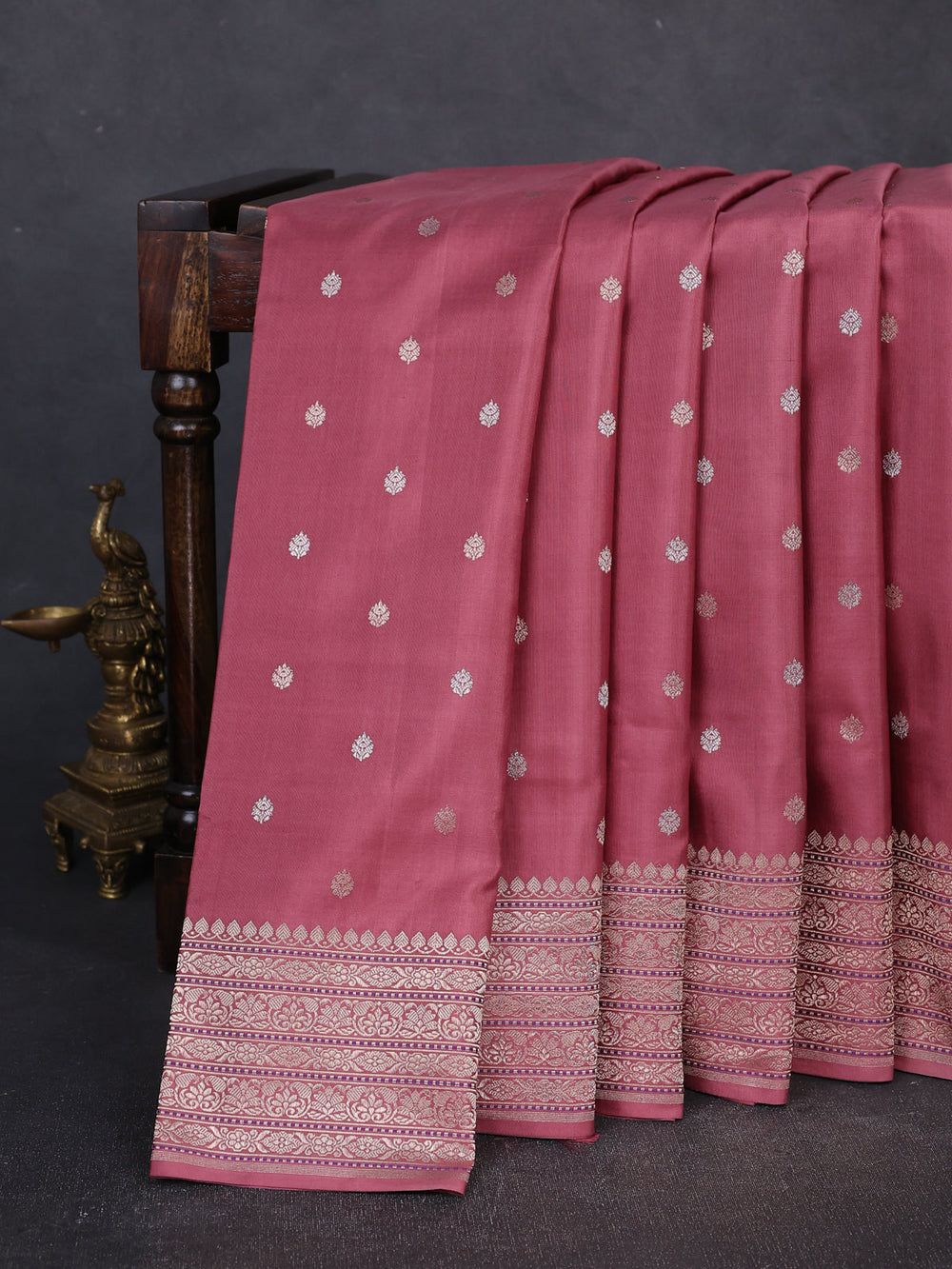 Rosy Brown Banarasi Silk Saree