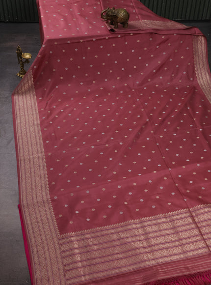 Rosy Brown Banarasi Silk Saree