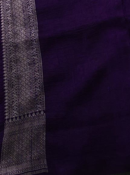 Rani Pink - Violet Banarasi Tussar Silk Saree
