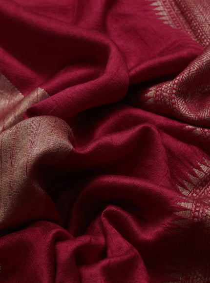 Red Banarasi Tussar Silk Saree