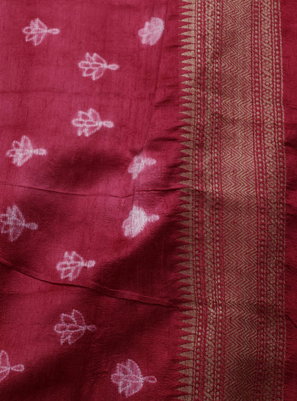 Red Banarasi Tussar Silk Saree