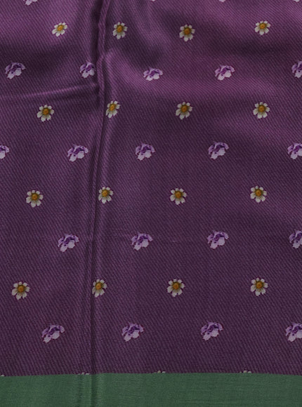 Purple Chiffon Printed Silk Saree