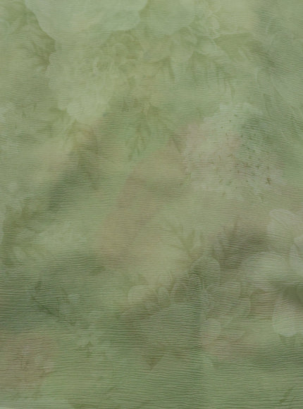 Pista Green Chiffon Printed Silk Saree