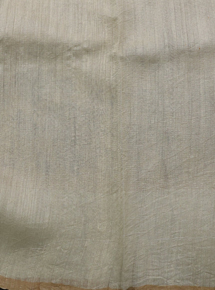 Cream Organza Printed Silk Saree