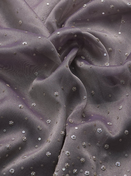 Pastel Lavender Tissue Sequin Embroidery Silk Saree
