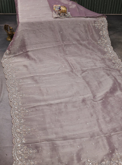 Lavender Tissue Sequin Embroidery Silk Saree