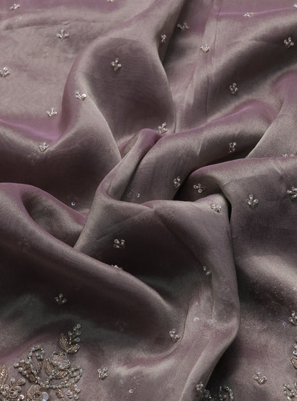 Lavender Tissue Sequin Embroidery Silk Saree