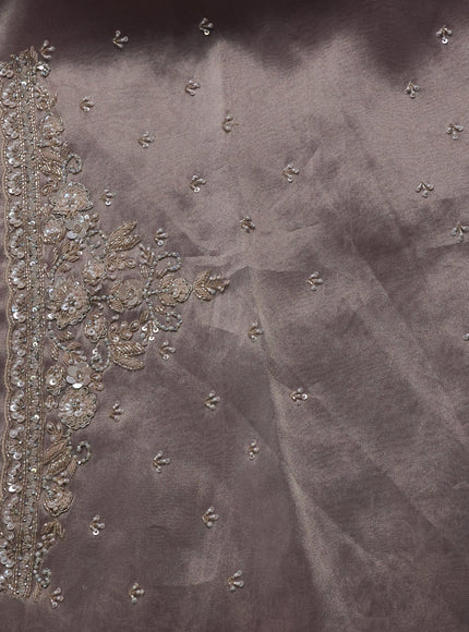 Lavender Tissue Sequin Embroidery Silk Saree