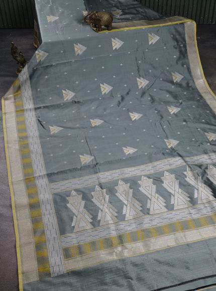 Grey Banarasi Silk Saree