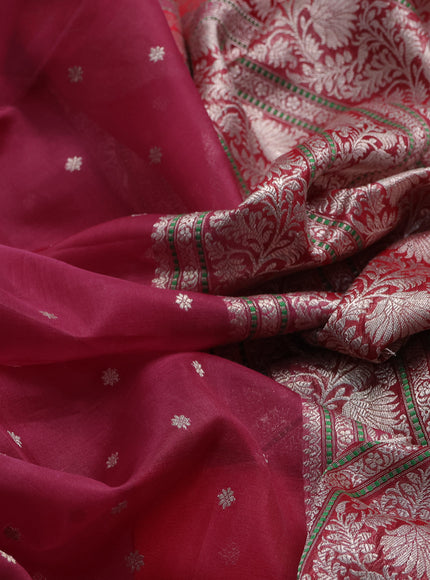 Dark Onion Pink Banarasi Silk Saree