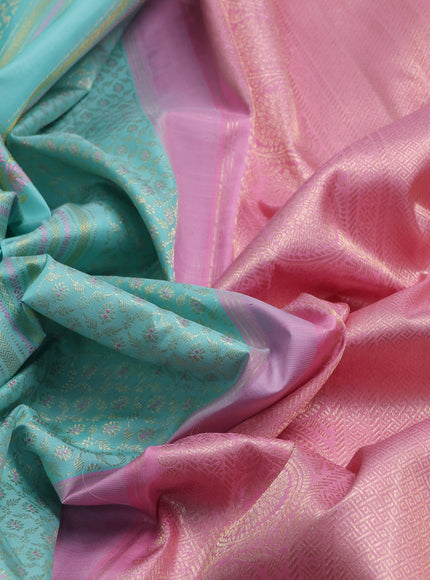Sky Blue Pure Kanchipuram Silk Saree