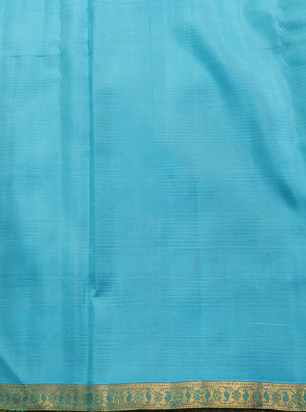 Blue Kanchipuram Kora Silk Saree