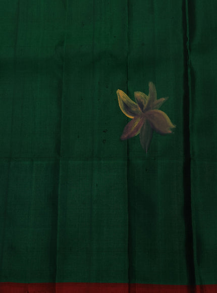 Mustard Green - Green Pure Kanchipuram Printed Silk Saree