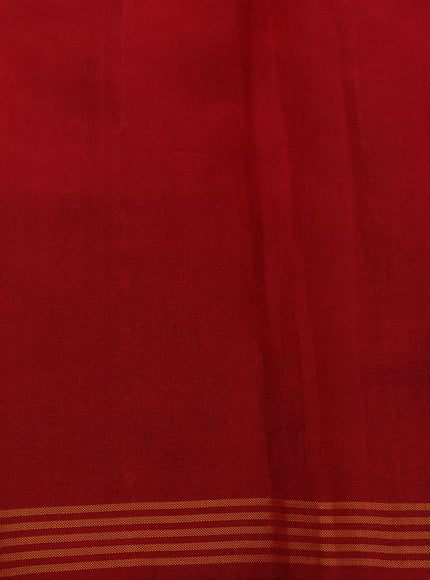 Beige - Maroon Tussar Kantha Embroidery Saree Patola Border & Pallu