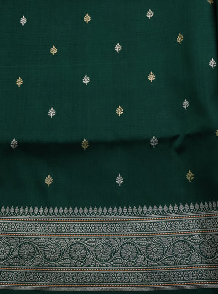 Green Banarsi Kora Silk Saree
