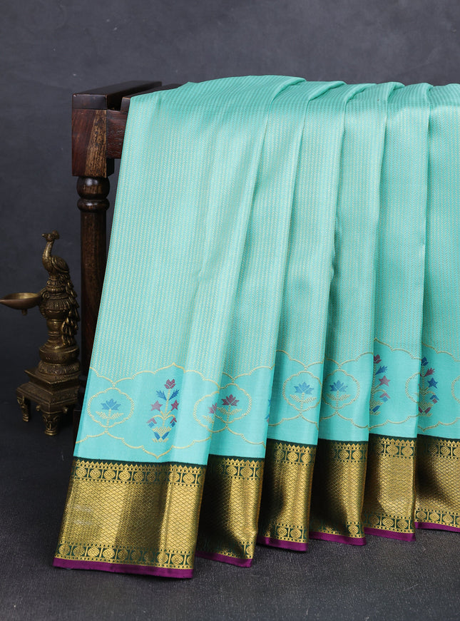 Emerald Green - Green Pure Kanchipuram Silk Saree