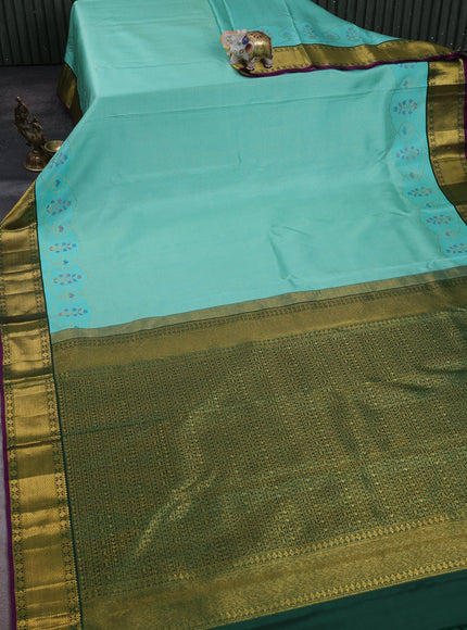 Emerald Green - Green Pure Kanchipuram Silk Saree