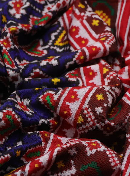 Blue Patan Patola Silk Saree With Embroidery