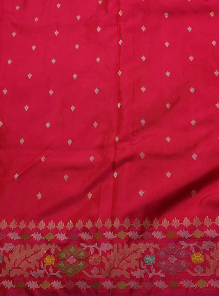 Pink Banarasi Silk Saree With Hand Embroidery Border