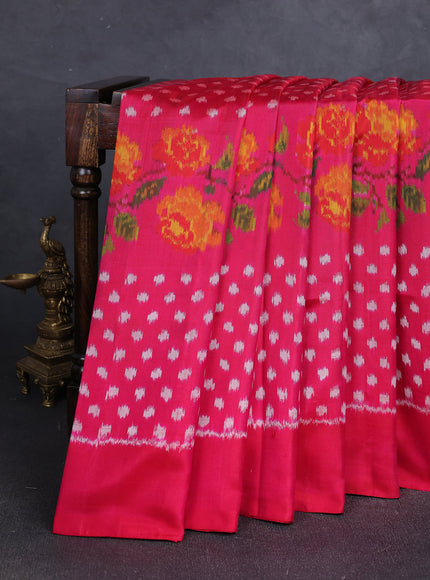 Pink Ikat Silk Saree