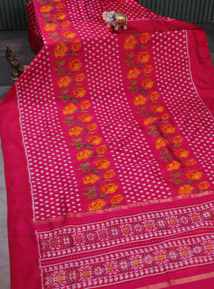 Pink Ikat Silk Saree