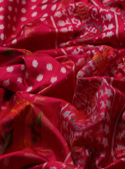 Pink Ikat Silk Saree