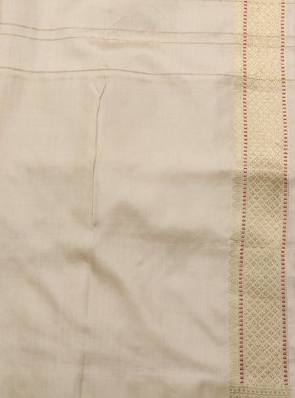 Sea Green - Yellow Banarasi Kora Silk Saree