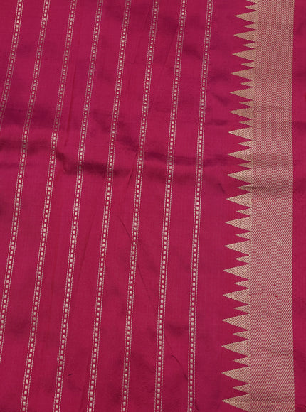 Pista Green - Magenta Banarasi Tissue Silk Saree