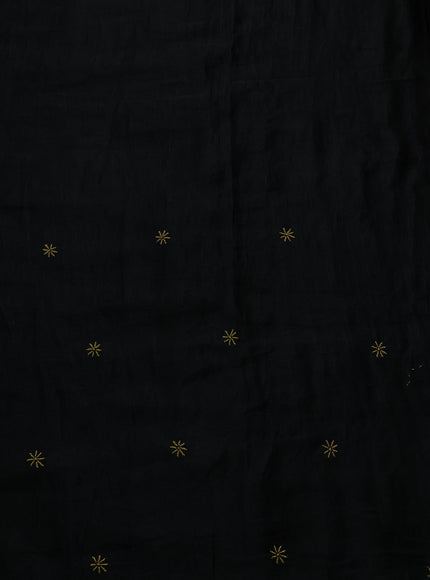 Black Gajji Bandhani Silk Embroidery Saree